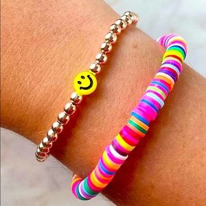multi color disk bead bracelet set
